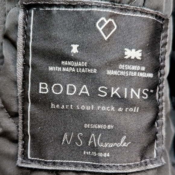 BODA SKINS Leather Jacket Napa Sheep Skin  Kay Michaels 2.0 Black Biker Quilted - Picture 14 of 16